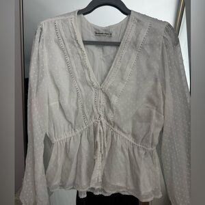 Abercrombie White Textured Blouse